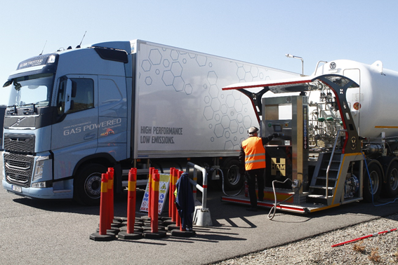 HAM Group has been selected by Volvo to refuel its trucks, with the mobile unit of liquefied natural gas, during the Test & Drive in Sweden