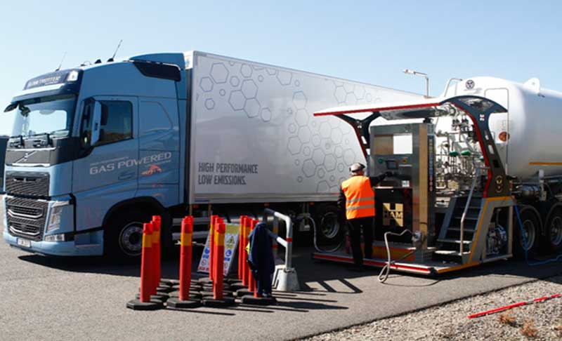 Volvo selecciona una unidad móvil GNL de Grupo HAM para repostar sus camiones durante el evento Test&Drive