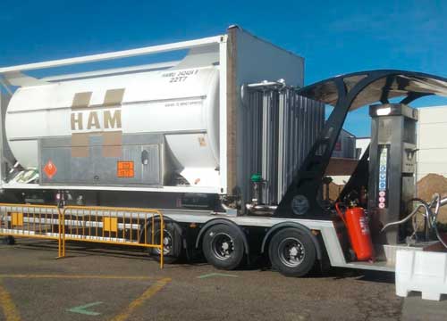 HAM ha instalado una unidad móvil de gas natural licuado en Benavente, Zamora