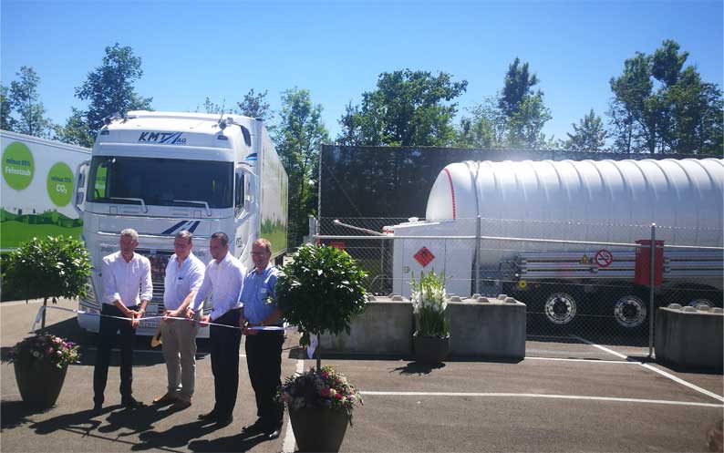 HAM es pionera en ofrecer soluciones móviles para el repostaje de gas natural licuado en Suiza. Ha construido dos unidades móviles de GNL para Lidl