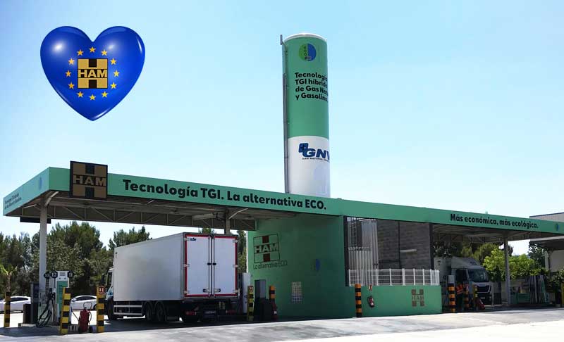 HAM Group CNG-LNG service stations grow in Spain and the rest of Europe